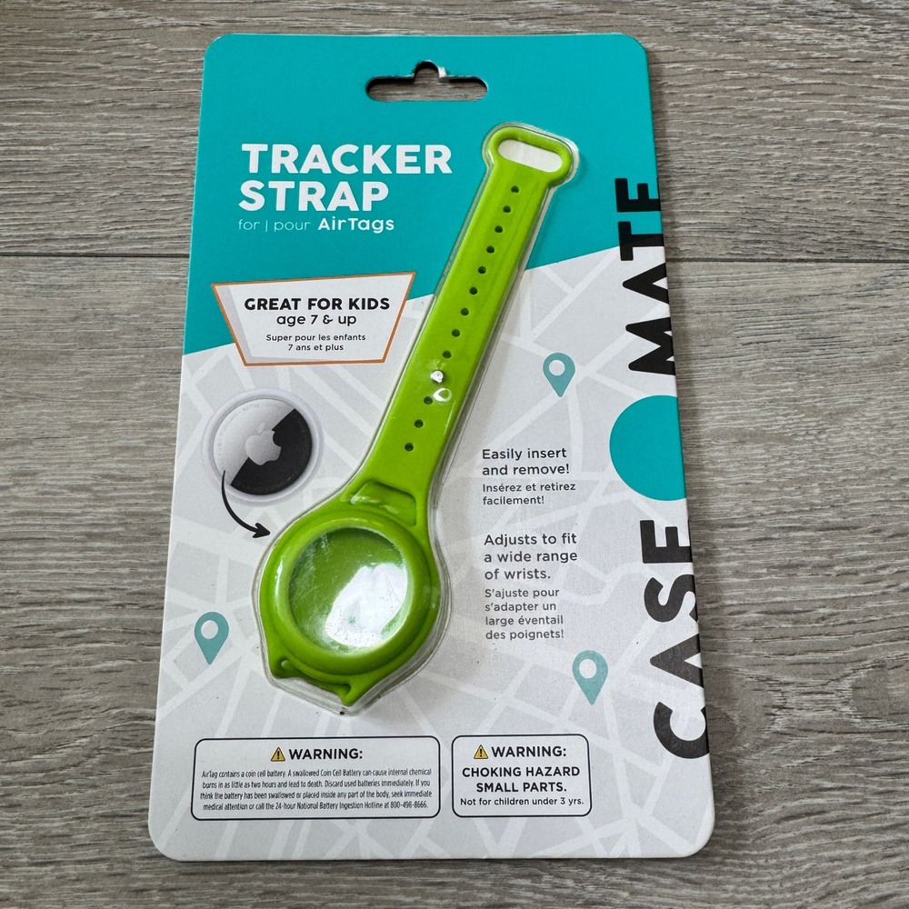 NIP Case-Mate Tracker Strap for Apple AirTags Kids Wristband Lime Green‎